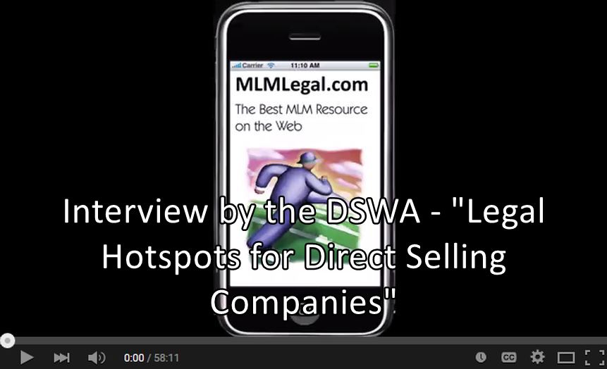 Executive Interview by the DWSA - "Legal Hotspots for Direct Selling Companies" with Jeff Babener