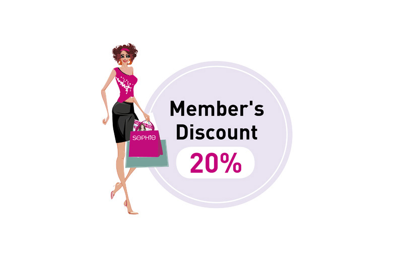 <strong>Retail Profit</strong>-A Member Discount of 20% on Catalogue Price is granted immediately to all Sophie Members on product purchases in the catalogue.